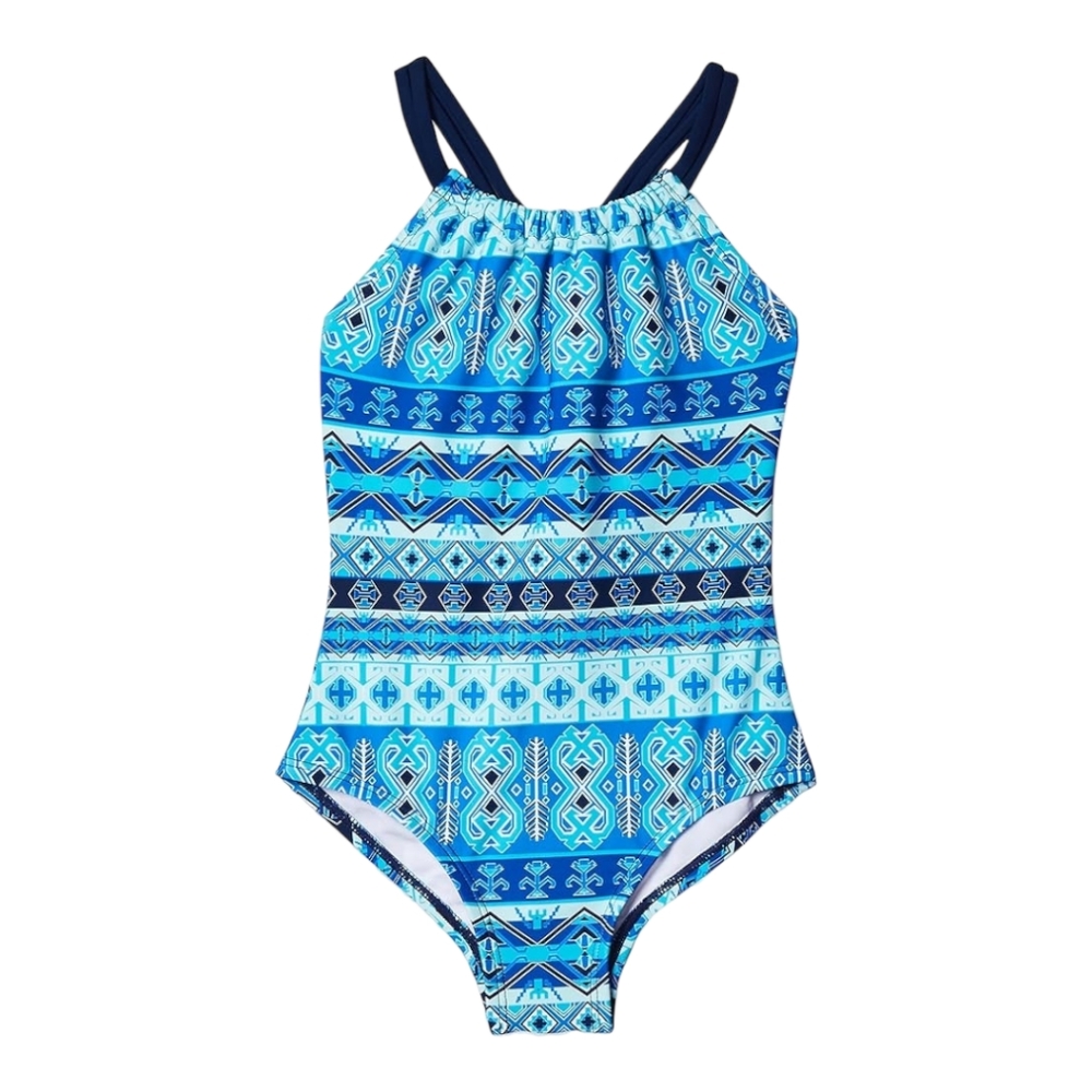 Kanu Surf Beach Sport Halter One Piece Swimsuit for Girls  Blue  US 12